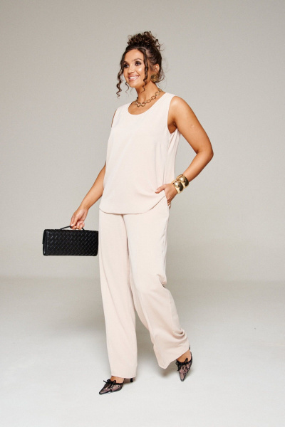 Блуза, брюки, топ Beautiful&Free 6359 черный+бежевый - фото 10