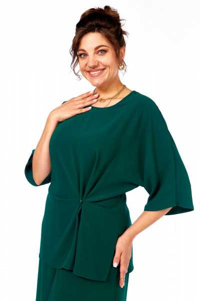 Блуза, брюки Диомант 2084 изумруд - фото 7