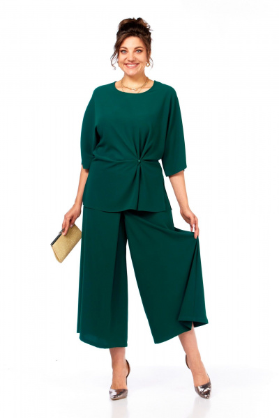 Блуза, брюки Диомант 2084 изумруд - фото 4