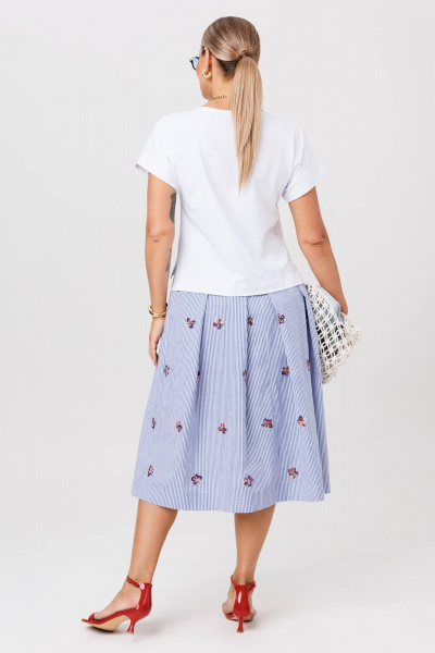 Майка, юбка Anastasia 1248.1 белый/голубой - фото 6