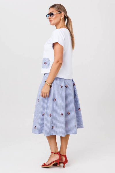 Майка, юбка Anastasia 1248.1 белый/голубой - фото 5