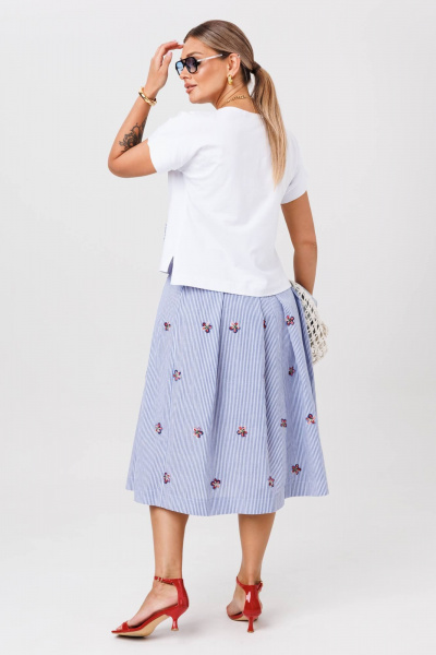 Майка, юбка Anastasia 1248.1 белый/голубой - фото 4