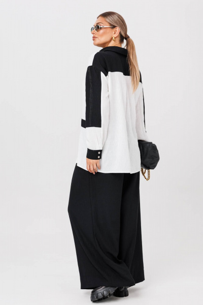 Блуза, брюки Anastasia 1242 бело-черный - фото 7