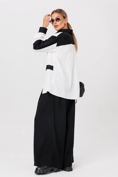Блуза, брюки Anastasia 1242 бело-черный - фото 6