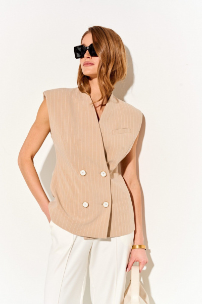 Жилет LUEL 257/5 бежевый_полоска - фото 7