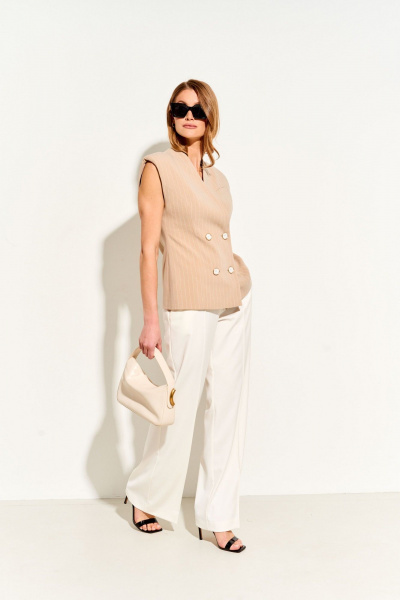 Жилет LUEL 257/5 бежевый_полоска - фото 9