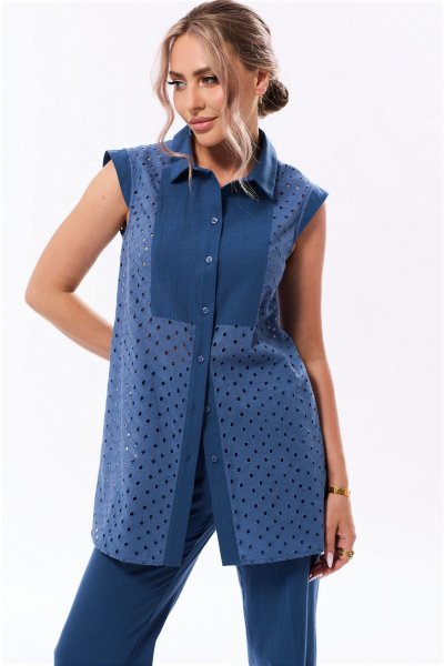 Блуза, брюки Golden Valley 6657 темно-голубой - фото 2