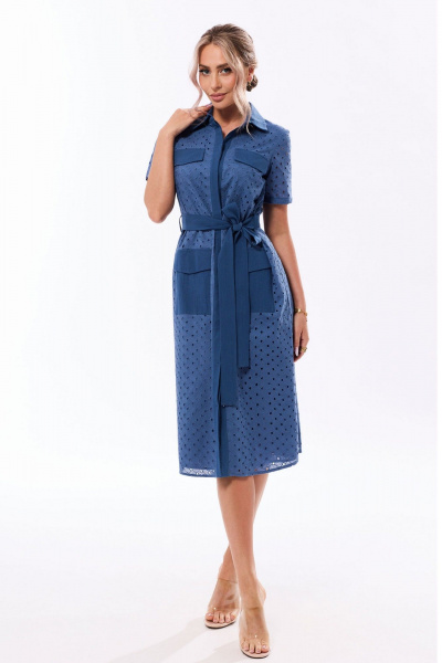 Платье Golden Valley 44180 темно-голубой - фото 1