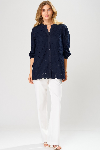 Блуза, брюки Laikony L-253 синий+белый - фото 6