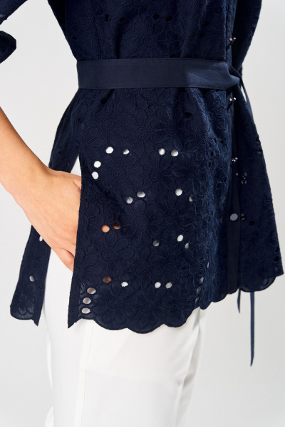 Блуза, брюки Laikony L-253 синий+белый - фото 4