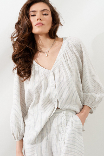 Блуза C. of PAPAYA NEW 1785 серая_полоска - фото 5