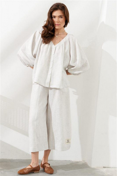 Блуза C. of PAPAYA NEW 1785 серая_полоска - фото 2