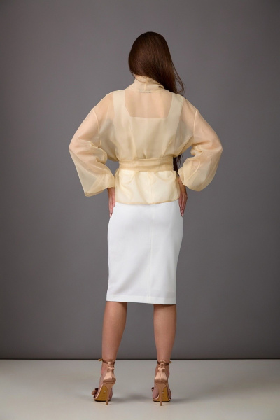 Блуза, юбка Rosheli 1152/1 бежевый_молочный - фото 3
