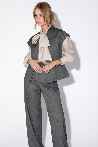 Брюки, жилет PiRS 5497 графит_елочка - фото 2