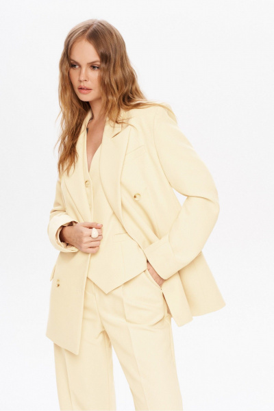 Брюки, жакет, жилет PiRS 5852 сливочный - фото 3