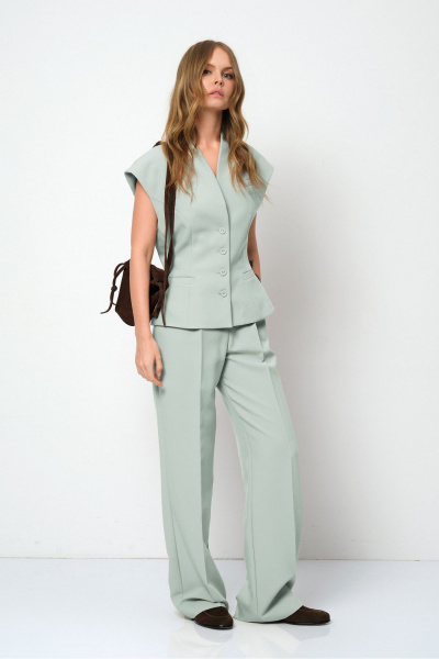 Брюки, жилет PiRS 5873 серо-мятный - фото 3