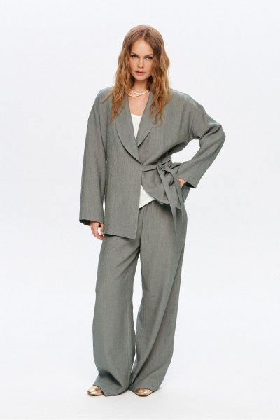 Блуза, брюки PiRS 5955 серо-зеленый - фото 2