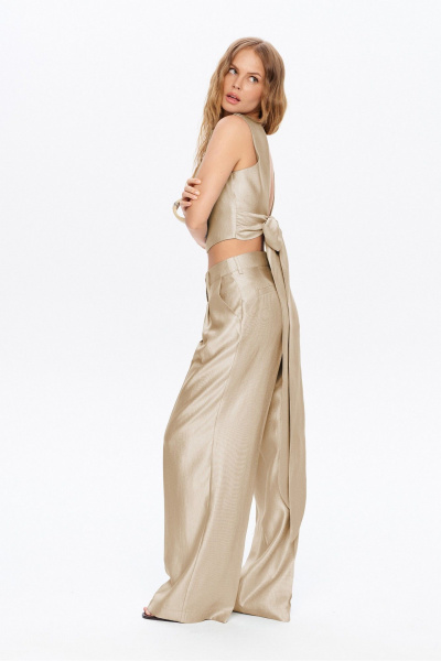 Брюки, топ PiRS 5988 бежевый - фото 2