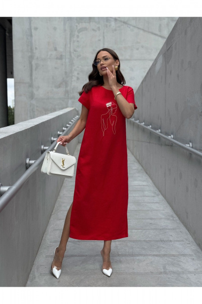 Платье Dilana VIP 2100 красный - фото 7