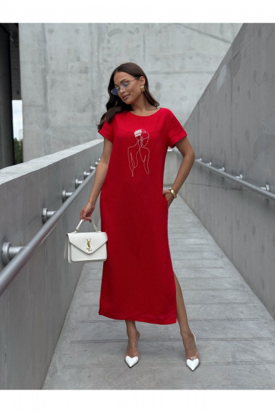 Платье Dilana VIP 2100 красный - фото 6