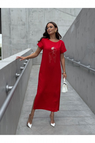 Платье Dilana VIP 2100 красный - фото 5