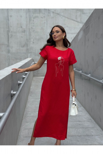 Платье Dilana VIP 2100 красный - фото 3