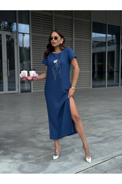 Платье Dilana VIP 2100 синий - фото 2