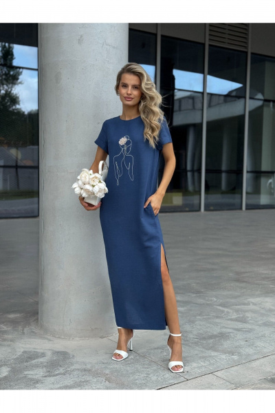 Платье Dilana VIP 2100 синий - фото 20