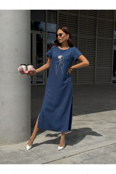 Платье Dilana VIP 2100 синий - фото 11