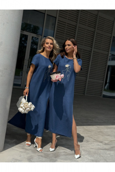 Платье Dilana VIP 2100 синий - фото 7