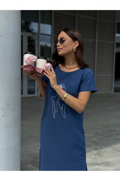Платье Dilana VIP 2100 синий - фото 5
