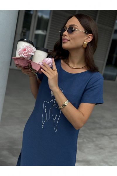 Платье Dilana VIP 2100 синий - фото 4