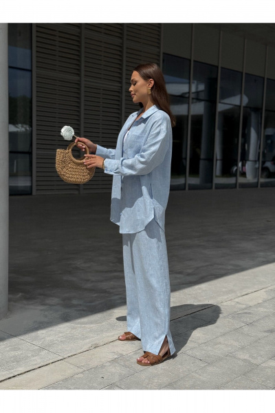 Брюки, рубашка Dilana VIP 2105 голубой_меланж - фото 15