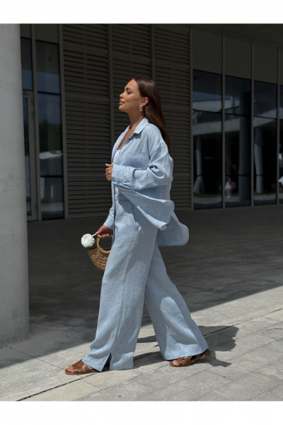 Брюки, рубашка Dilana VIP 2105 голубой_меланж - фото 14