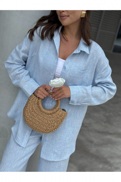 Брюки, рубашка Dilana VIP 2105 голубой_меланж - фото 5