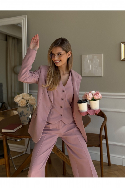 Брюки, жакет, жилет Dilana VIP 1993 пудра - фото 10