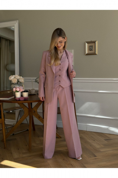 Брюки, жакет, жилет Dilana VIP 1993 пудра - фото 2