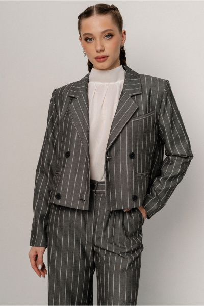 Жакет JRSy 2591 серый_полоса - фото 1