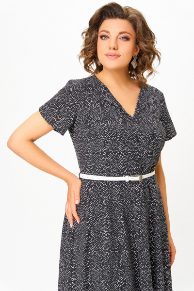 Платье Swallow 836.1 черный/белый_горошек - фото 4