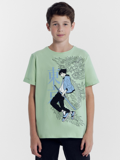 Футболка Mark Formelle 113421/24-27794П-0 пыльно_зеленый_печать_Печать - фото 98