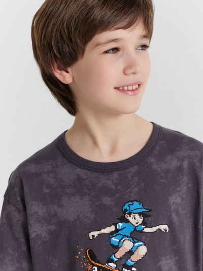 Футболка Mark Formelle 113448/24-32723ПП-0 серый_acid_wash_печать_3_сл_на_пол - фото 27