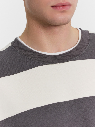 Свитшот Mark Formelle 121813/1/24-3544П-7(3) серо_молочная_полоска - фото 17