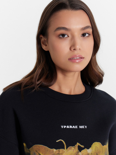 Свитшот Mark Formelle 122813/1/24-31286П-7П черный_печать7_3_сл_на_пол - фото 16