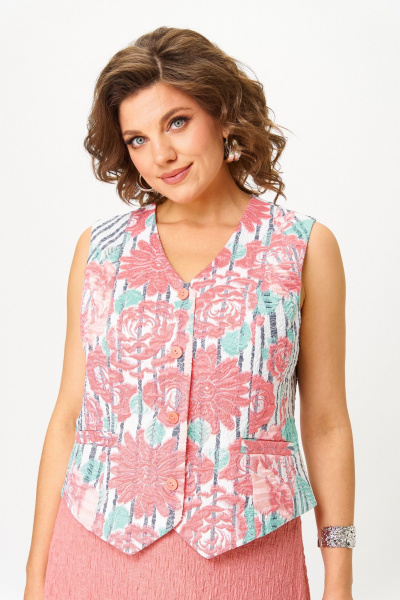 Жилет, юбка ANASTASIA MAK 1251 молочный+лосось - фото 10