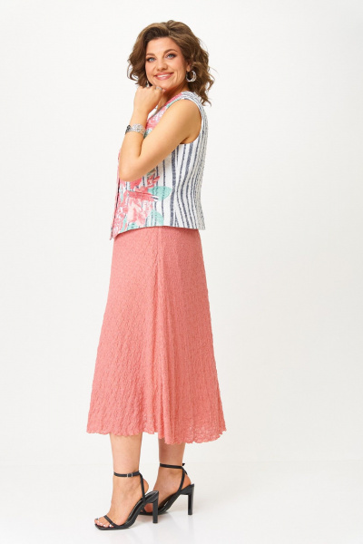 Жилет, юбка ANASTASIA MAK 1251 молочный+лосось - фото 4