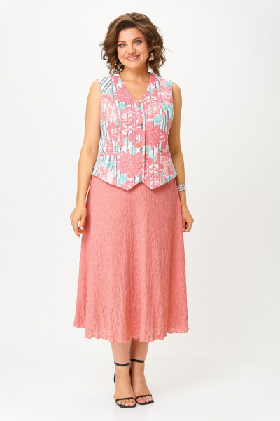 Жилет, юбка ANASTASIA MAK 1251 молочный+лосось - фото 2