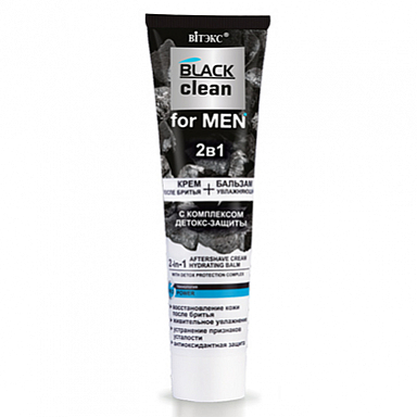 Крем для лица Belita Black clean FOR MEN-2в1 крем после бр+бальзам увлажняющий - фото 2