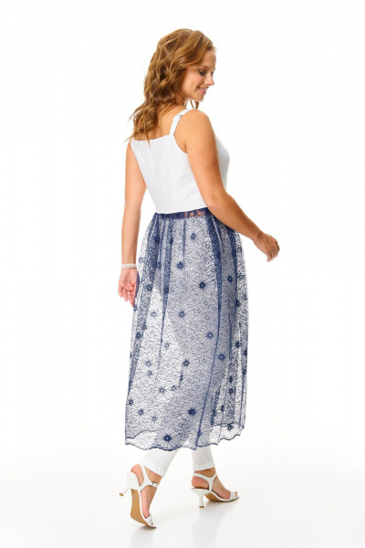 Сарафан, юбка T&N 7667 белый-синий - фото 10