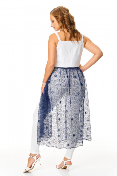 Сарафан, юбка T&N 7667 белый-синий - фото 9