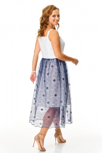Сарафан, юбка T&N 7667 белый-синий - фото 6